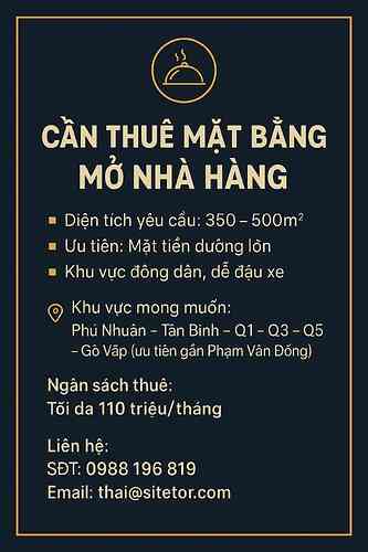Cần thuê nhà làm nhà hàng